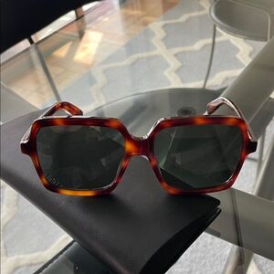 Saint Laurent Brown Tortoiseshell Eyeglasses